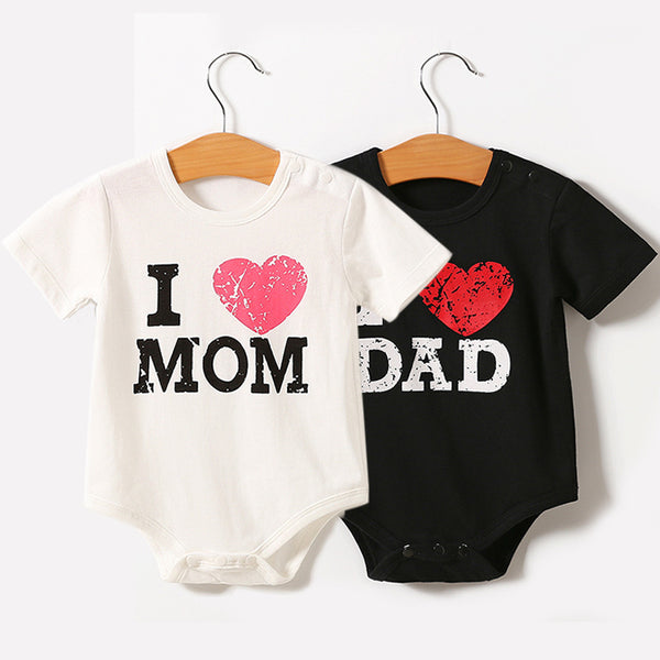 I Love Mom & Dad Baby-Strampler (Kurzarm)